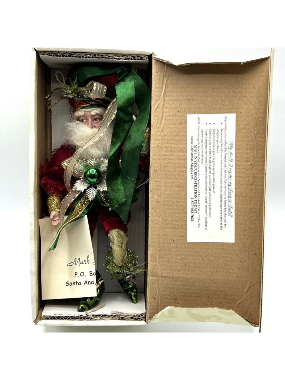 Mark Roberts Ribbons & Bows Fairy Santa Elf 51-02316 COA Box